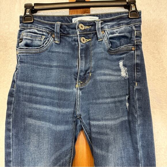 Kancan Dark Wash High Rise Distressed Skinny Jeans Size 24 - Picture 2 of 10